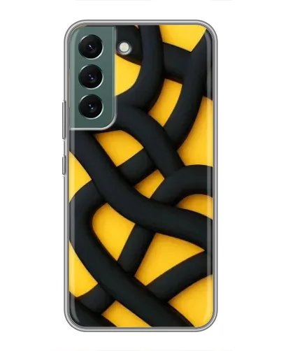 Чохол для Samsung Galaxy S22 з картинкою «Чорне жовте переплетення» Чохол для Samsung Galaxy S22 з картинкою «Чорне жовте переплетення»