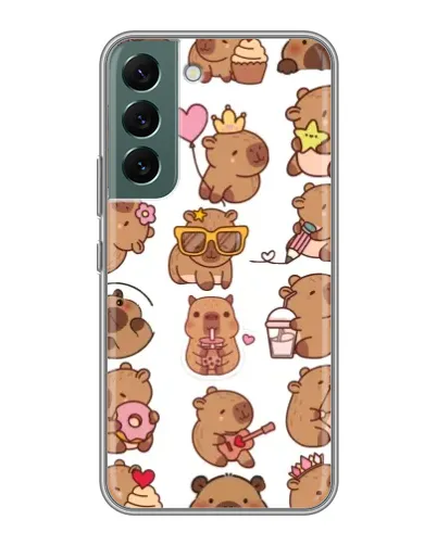 Чехол для Samsung Galaxy S22 с картинкой «Стикерпак с капибарами» Чехол для Samsung Galaxy S22 с картинкой «Стикерпак с капибарами»