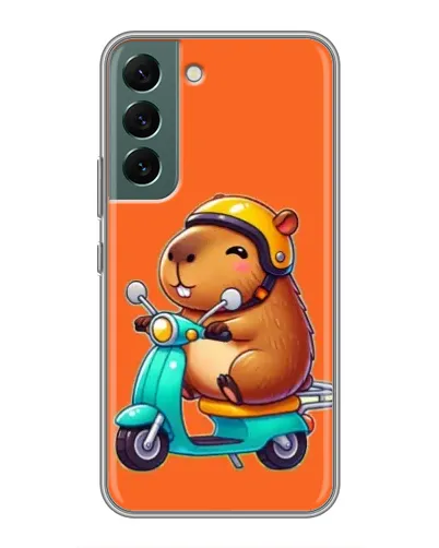 Чехол для Samsung Galaxy S22 с картинкой «Капибара на скутере» Чехол для Samsung Galaxy S22 с картинкой «Капибара на скутере»