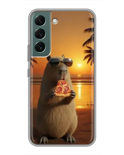Чехол для Samsung Galaxy S22 с картинкой «Капибара с пиццей» Чехол для Samsung Galaxy S22 с картинкой «Капибара с пиццей»