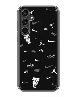 Чехол для Samsung Galaxy S23 FE с картинкой «Nike Black Pattern» Чехол для Samsung Galaxy S23 FE с картинкой «Nike Black Pattern»