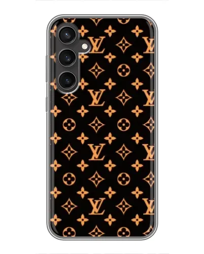 Чехол для Samsung Galaxy S23 FE с картинкой «Золотая монограмма LV»