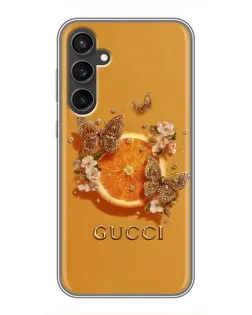 Чехол для Samsung Galaxy S23 FE с картинкой «Gucci — золотые бабочки» Чехол для Samsung Galaxy S23 FE с картинкой «Gucci — золотые бабочки»