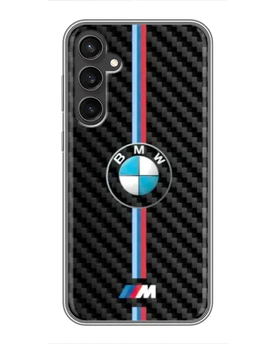 Чехол для Samsung Galaxy S23 FE с картинкой «Эмблема BMW и карбон»