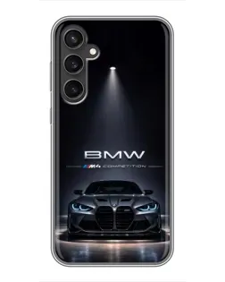 Чехол для Samsung Galaxy S23 FE с картинкой «BMW сквозь ночной город» Чехол для Samsung Galaxy S23 FE с картинкой «BMW сквозь ночной город»