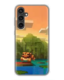 Чехол для Samsung Galaxy S23 FE с картинкой «Майнкрафт закат солнца» Чехол для Samsung Galaxy S23 FE с картинкой «Майнкрафт закат солнца»