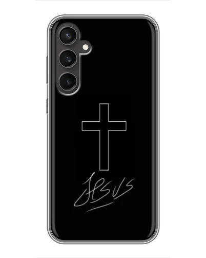 Чехол для Samsung Galaxy S23 FE с картинкой «Графический крест Jesus» Чехол для Samsung Galaxy S23 FE с картинкой «Графический крест Jesus»