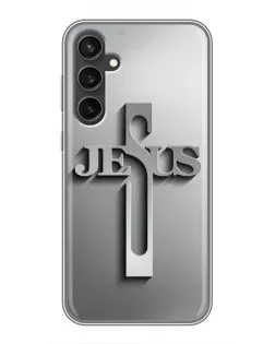 Чехол для Samsung Galaxy S23 FE с картинкой «Металлический крест Jesus» Чехол для Samsung Galaxy S23 FE с картинкой «Металлический крест Jesus»