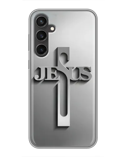 Чехол для Samsung Galaxy S23 FE с картинкой «Металлический крест Jesus» Чехол для Samsung Galaxy S23 FE с картинкой «Металлический крест Jesus»