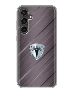 Чехол для Samsung Galaxy S23 FE с картинкой «Металлическая текстура Tesla» Чехол для Samsung Galaxy S23 FE с картинкой «Металлическая текстура Tesla»