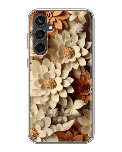 Чехол для Samsung Galaxy S23 FE с картинкой «Бежевый флористический декор»