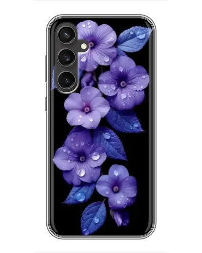 Чехол для Samsung Galaxy S23 FE с картинкой «Фиолетовые цветы с росою»