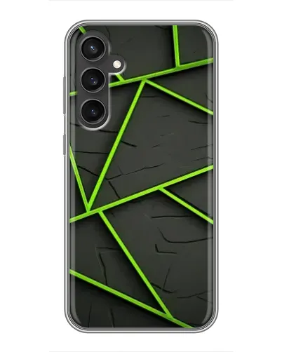 Чехол для Samsung Galaxy S23 FE с картинкой «Зеленые геометрические линии»