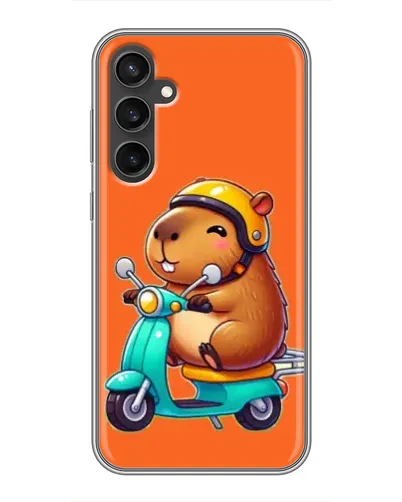 Чехол для Samsung Galaxy S23 FE с картинкой «Капибара на скутере»