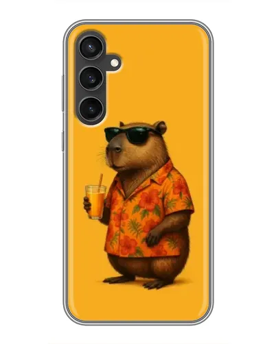 Чехол для Samsung Galaxy S23 FE с картинкой «Капибара на отдыхе»