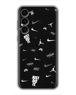 Чохол для Samsung Galaxy S23 Plus з картинкою «Nike Black Pattern»