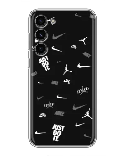 Чохол для Samsung Galaxy S23 Plus з картинкою «Nike Black Pattern»
