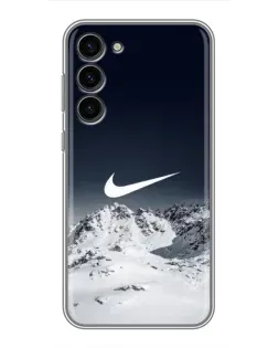 Чехол для Samsung Galaxy S23 Plus с картинкой «Nike — зимние горы»