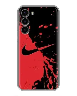 Чехол для Samsung Galaxy S23 Plus с картинкой «Красные брызги Nike»