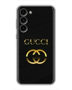 Чохол для Samsung Galaxy S23 Plus з картинкою «Золотий логотип Gucci»