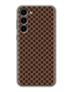 Чохол для Samsung Galaxy S23 Plus з картинкою «Gucci — шоколадна сітка»