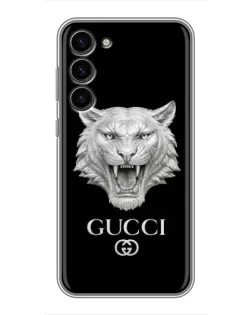 Чохол для Samsung Galaxy S23 Plus з картинкою «Gucci — срібний лев»
