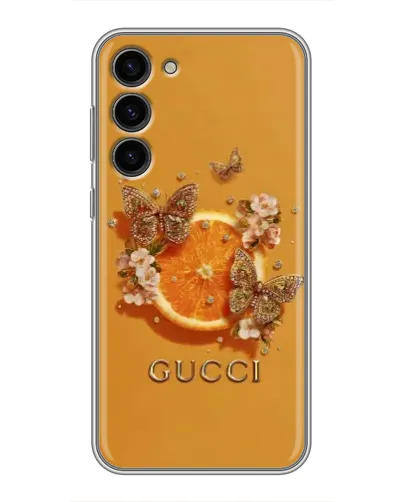 Чехол для Samsung Galaxy S23 Plus с картинкой «Gucci — золотые бабочки» Чехол для Samsung Galaxy S23 Plus с картинкой «Gucci — золотые бабочки»
