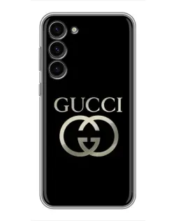 Чохол для Samsung Galaxy S23 Plus з картинкою «Gucci — золото на чорному»