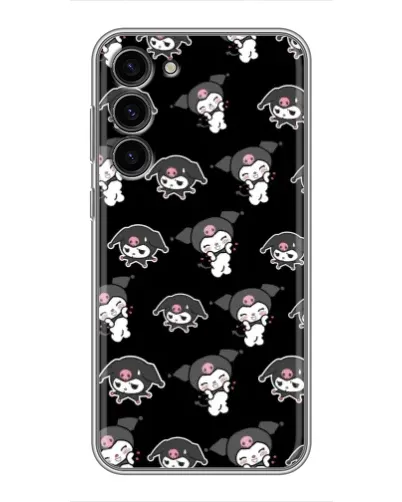 Чехол для Samsung Galaxy S23 Plus с картинкой «Черный паттерн Kuromi»