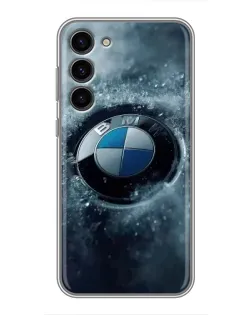 Чехол для Samsung Galaxy S23 Plus с картинкой «Логотип BMW — лед»