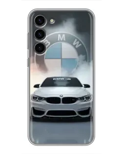 Чехол для Samsung Galaxy S23 Plus с картинкой «BMW в белом дыму»