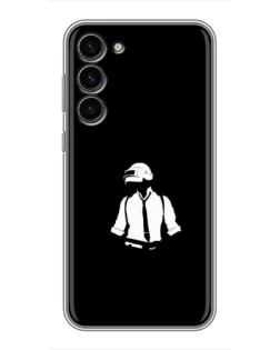 Чохол для Samsung Galaxy S23 Plus з картинкою «PUBG — білий шолом»