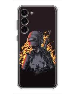 Чохол для Samsung Galaxy S23 Plus з картинкою «PUBG — вогняний силует»