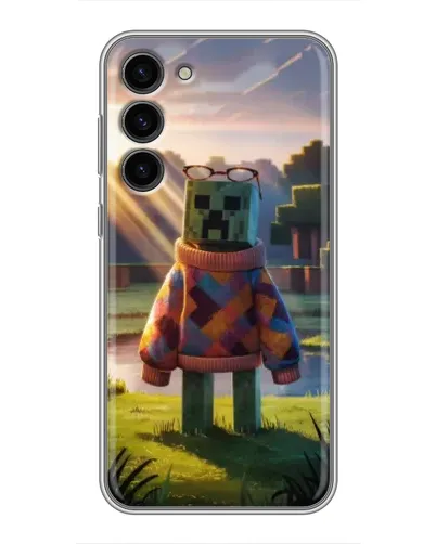 Чехол для Samsung Galaxy S23 Plus с картинкой «Крипер в свитере» Чехол для Samsung Galaxy S23 Plus с картинкой «Крипер в свитере»