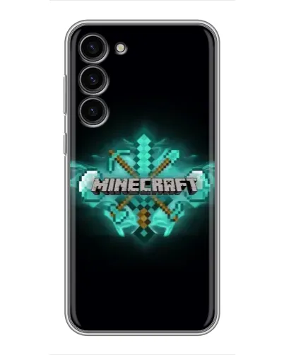 Чехол для Samsung Galaxy S23 Plus с картинкой «Minecraft Diamond лого» Чехол для Samsung Galaxy S23 Plus с картинкой «Minecraft Diamond лого»