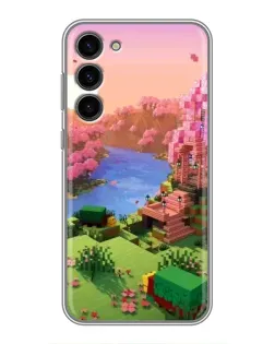 Чехол для Samsung Galaxy S23 Plus с картинкой «Розовое дерево Minecraft»