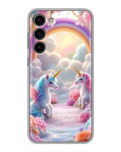 Чехол для Samsung Galaxy S23 Plus с картинкой «Радуга и единороги» Чехол для Samsung Galaxy S23 Plus с картинкой «Радуга и единороги»