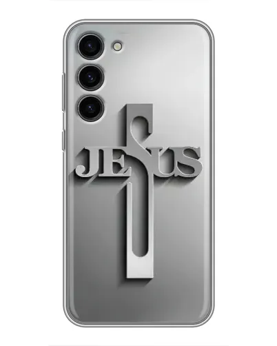 Чехол для Samsung Galaxy S23 Plus с картинкой «Металлический крест Jesus» Чехол для Samsung Galaxy S23 Plus с картинкой «Металлический крест Jesus»