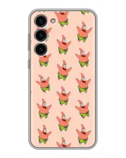 Чехол для Samsung Galaxy S23 Plus с картинкой «Патрик Стар паттерн»
