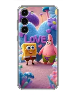 Чехол для Samsung Galaxy S23 Plus с картинкой «Губка Боб Патрик»