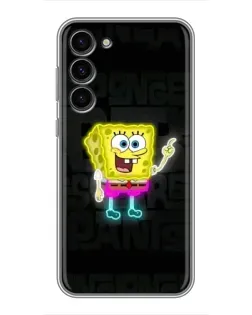 Чехол для Samsung Galaxy S23 Plus с картинкой «Неоновый Губка Боб»
