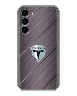Чохол для Samsung Galaxy S23 Plus з картинкою «Металева текстура Tesla»