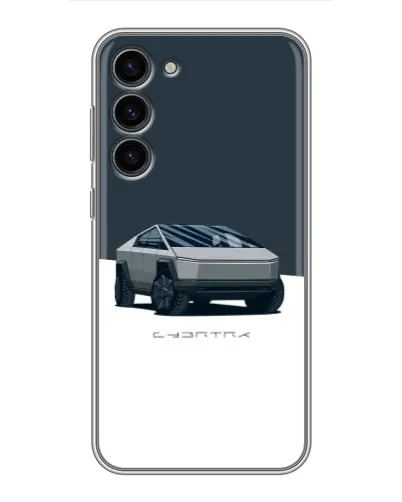 Чехол для Samsung Galaxy S23 Plus с картинкой «Серебристый Cybertruck Tesla» Чехол для Samsung Galaxy S23 Plus с картинкой «Серебристый Cybertruck Tesla»