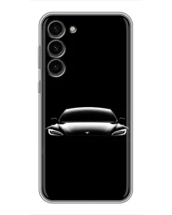 Чохол для Samsung Galaxy S23 Plus з картинкою «Фари Tesla Night»
