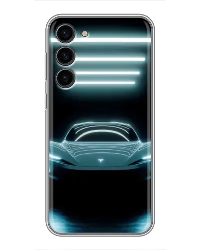 Чехол для Samsung Galaxy S23 Plus с картинкой «Tesla в неоне» Чехол для Samsung Galaxy S23 Plus с картинкой «Tesla в неоне»