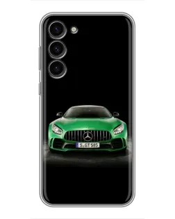 Чехол для Samsung Galaxy S23 Plus с картинкой «Mercedes — неоновый лого»