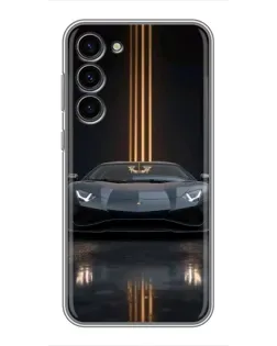 Чехол для Samsung Galaxy S23 Plus с картинкой «Lamborghini золотые линии»