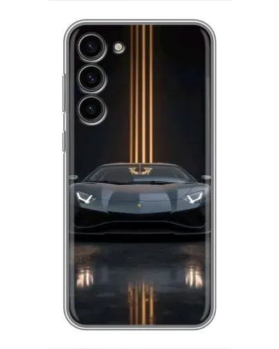 Чехол для Samsung Galaxy S23 Plus с картинкой «Lamborghini золотые линии»