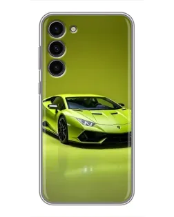 Чехол для Samsung Galaxy S23 Plus с картинкой «Салатовый Lamborghini Huracan»