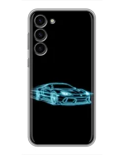 Чехол для Samsung Galaxy S23 Plus с картинкой «Неоновый контур Lamborghini»